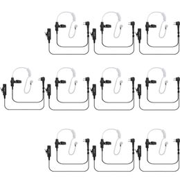 10X 2 Pin Air Tube Throat Mic Headset Earpiece for Motorola GP300 2000 CT150 Radio