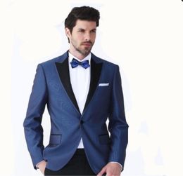 Wholesale And Retail One Button Groomsmen Peak Lapel Groom Tuxedos Men Suits Wedding/Prom Best Man Blazer ( Jacket+Pants+Tie) 203