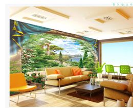 green wallpapers Woods landscape background wall modern wallpaper for living room