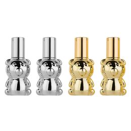 8ml UV Glass Perfume Roll on Bottle with stainless steel roller ball Gold Silver cap lid for essential oil F2912