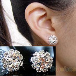 Earrings Brand New FASHION spherical Crystal Flower Stud Earrings for Women channel Stud Earrings