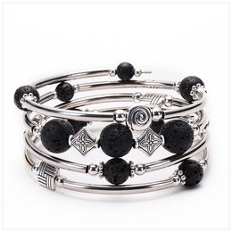 Black Lava stone turquoise Bead Bracelet Essential Oil Diffuser Bracelet For Women men Jewellery