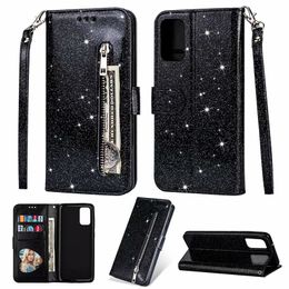 Bling Wallet Glitter Leather Zipper Flip Cover Holder Case for iphone 11 pro max XS MAX XR 6 7 8 PLUS Samsung S8 S9 S10 PLUS S10E
