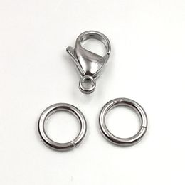 lot in bulk 50 sets High Quality Stainless steel jewelry findings DIY 100pcs jump ring pkg. of 50pcs lobster clasp making
