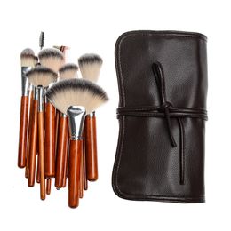 18pcs makeup BrushSet with bag Powder Eyeshadow Lips Foundation Blusher Eyebrow Brush Make up brushes Professional Complete Kits