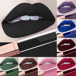 24 Couleur Maquillage Liquide Rouge à Lèvres Rouge à Lèvres Maté étanche Long Lasting Ultra Matte Lip Gloss Noir Bleu Nu Rouge à Lèvres