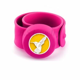 Flying Hummingbird Kids Bangle Mosquito Repellent Bracelet Essential Oil Diffuser Bracelets Children Snap Silicone Bangles Free 10pads