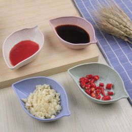 Wheat Straw Bowl Soy Sauce Plates Leaf Shape Snack Plate Small Dish Small Bowl Fruit Tableware Wheat Straw Sushi Plate