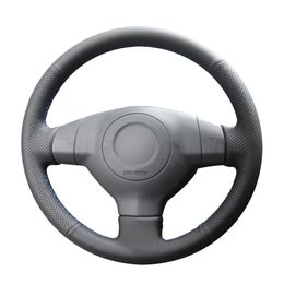 Hand-stitched Black Micro Fiber Leather Car Steering Wheel Cover for Suzuki SX4 Alto Old Swift Accessories
