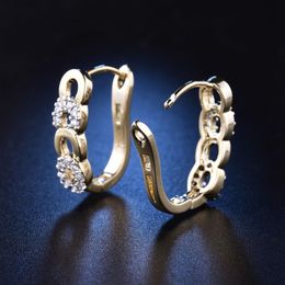 Fashion- Huggie Earrings for Women Desirable Round Brilliant White Crystal Cubic Zirconia Hoop Brinco Hot Sale MLE157