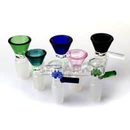DHL!!! Funnel Snowflake 14mm 18mm Male Glass Bowls 5 Colors Smoking Glass Bong Bowl Piece For Glass Bongs Oil Rigs Water Pipes