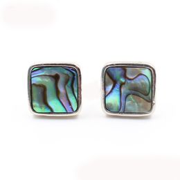 Luckyshine Natural Abalone Shell Square Stud Earrings 925 Silver Fashion Holiday Gift Delicate Women Stud Earrings Jewelry Free Shipping NEW