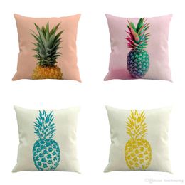 Pineapple Pattern Cotton Linen Pillow Case Throw Pillow Cushion Cover Seat Car Home Decoration Sofa Decor Decorative Pillowcase