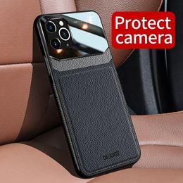 luxury leather cases For iPhone 14 13 12 Pro Max Full Protect Back Cover Case iPhone 11 phone cases cover protect camera Lens