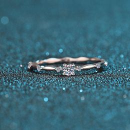 925 Silver Diamond Test Passed 0.1 Carat 3mm E Colour Moissanite Ring Perfect Cut Sparkling Mini Lab Grown Diamond Rings for Girl CX200611