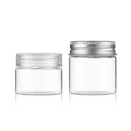 20G 30ML Transparent Empty PET Plastic Wide Mouth Cosmetic Bottles With Aluminum Cap-Cream Lotion Holder Case Makeup Storage Container