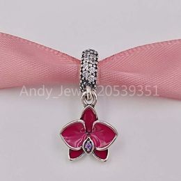 Andy Jewel Authentic 925 Sterling Silver Beads Orchid Silver Pendant Charm Charms Fits European Pandora Style Jewellery Bracelets & Necklace 791554EN69