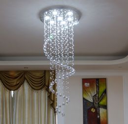 Modern Lustre Crystal Chandeliers Lighting Fitting Double Staircase LED Pendant Lamp For Foyer Dining Room Restaurant Decoration LLFA