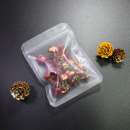 Flat Pouches Matting Transparent Storage Bag Mylar Lock Packaging Bags Food grade plastic bags