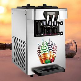 mini desktop 3 Flavours commercial household soft ice cream machine supply sundae 18-22L / H capacity discount