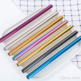 Stainless steel straws 304 food grade bent straight straw Drinking straws milk tea shop coffee shop Reusable strawT2I5282