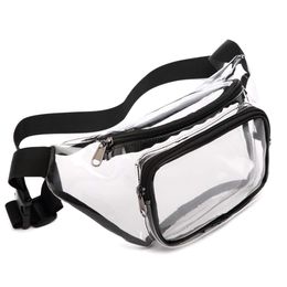 Fanny Pack PVC Clear Sport Pack Waterproof Waist Bag Stadium Approved Clear Purse Transparent Adjustable Belt Travel Bag for Women Men