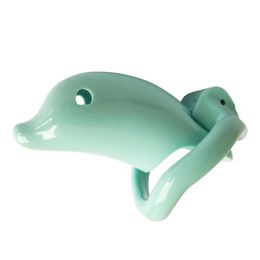 Man Chastitiy Cage Green Dolphin Resin Penis Lock Male Devices 4 Sizes Snap Rings JJ Control BDSM Sex Toys