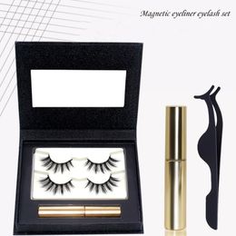 Hot New Magnetic Eyeliner Eyelash Set False Eyelashes Liquid Eyeliner Waterproof Magnetic Lashes Eyelash Extension Makeup Tool