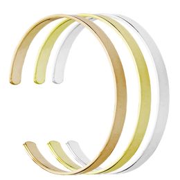 Fashionable woman can lettering customization bangle C shape opening design stainless steel 3 color lettering bracelet