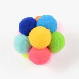 Cat Stretch Chew Ball Colourful Handmade Bell Pet Multiple Size Interactive Toys Soft Bite Resistance New Style 3jl Ww