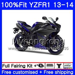 Dark blue black Injection Body For YAMAHA YZF 1000 YZF R 1 YZF1000 YZF R1 13 14 242HM.26 YZF-1000 YZF-R1 YZFR1 2013 2014 Full Fairing Kit