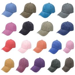 Unisex Cap Plain Color Washed Cotton Baseball Cap Men Women Casual Adjustable Outdoor Trucker Snapback Hats da583