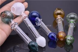 Colourful Cheap 12cm 30 ball Pyrex Glass Oil Burner Pipe thick heady smoking Tube Glass Pipe Oil Nail Pipe for smoke