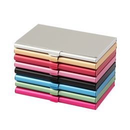 Business Card Holder Case Aluminium Metal Cards Box Cover Creative Credit ID Card Holder Men Pocket Wallet 9 Colours