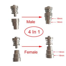 Titanium Dabs Nail for Enail 4 in 1 Adjustable Universal Domeless 14mm 18mm Male Female Joint Dabbing Nails For Oil Concentrate Dabs Rig