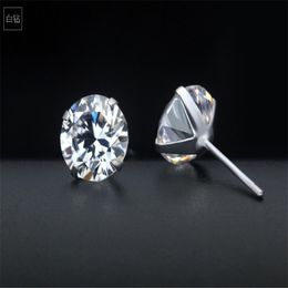 New 925 Sterling Silver CZ Stud Earring For Women Men Fine Jewellery Simple Trendy Cubic Zircon Ear Studs Wedding Jewellery