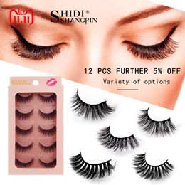 SHIDISHANGPIN 5 Pairs Mink Eyelashes Natural Long 3d Eyelashes 3d Mink Lashes Handmade 3d False Lashes False Eyelash