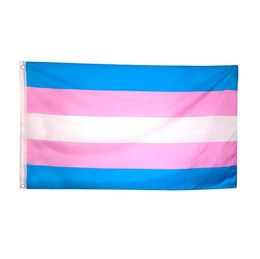 3x5 Transgender Flag 1.5mx0.9m Trans Flags 5x3 ft Hot Selling Cheap Wholesale Polyester Printing FLags with Two Eyelets