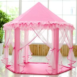 -SkyeyArc princesa carpa con estructura de metal, el castillo de la princesa juego, carpa rosa, princesa teatro, tiendas de campaña para niños, ideal para las niñas.