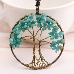 Only Pendant Charm Tree of Life Pendant without Rope Chain Tree Root Acrylic Beaded 8 Colour Jewellery Making Parts Natural Stone Jewellery