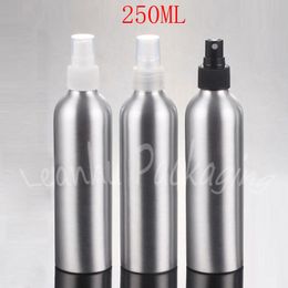 250ML Aluminium Bottle With Spray Pump , 250CC Empty Cosmetic Container , Perfume / Toner / Water Sub-bottling ( 12 PC/Lot )