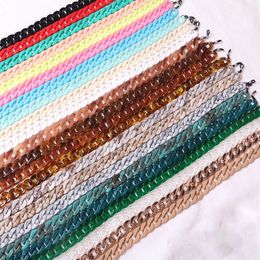 40 Colors Fashion Acrylic Eyewear Glasses Hanging Neck Chain Cool Thick Sunglasses Link Retro Designer