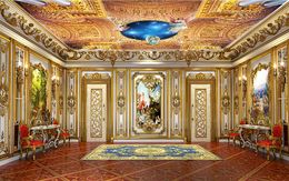 Modern 3D Photo Wallpaper European luxury palace angel ceiling Wall Papers Home Interior Decor Living Room Ceiling Lobby Mural Wallpaper