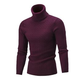 Mens Designer Turtleneck Повседневная простая твист вязаный свитер M012