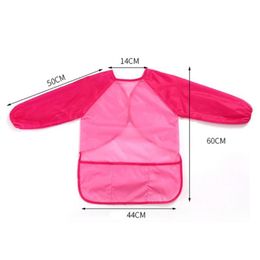 Kids Art Apron Waterproof Polyester Long Sleeve Childrens Painting Pottery Smock for Boys Girls Home Kitchen Feeding Bibs1293A