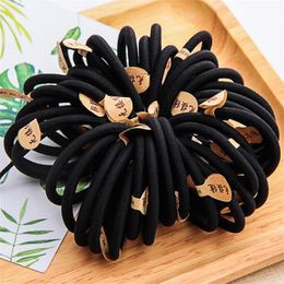 classic fashion mark headdress hair ring black hair rope durable high elastic rubber band hair bands simple personality counter gift