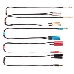 2 in 1 3.5 mm Jack Aux Audio Cable 1 Male to 2 Female Wire Splitter Y metal Extension Cable for Headphone Car Phone 300pcs