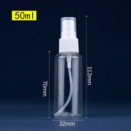 1.66 Oz 50ml Plastic Spray Bottles,Empty Fine Mist Sprayers,Travel Perfume Atomizer for Cleaning Solutions(Spray Bottles, White+Clear)