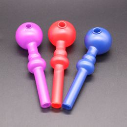 Newest design Colour Discoloration Glass Spoon pipe 5 Inch Around length Smoking Hand tube For Tobacco Bongs Dab Rigs