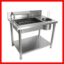FREE SHIPPING Wholesale Commercial mixer manual powder wrapping table, suitable for KFC hotel fast food restaurants